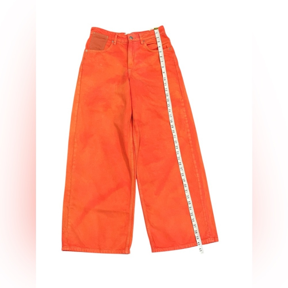 Free People We The Free Waterfalls Baggy Wide Leg Jeans Orange Size 25 - Picture 16 of 16